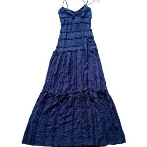 LE CHATEAU Brown Crochet Maxi Hippy Boho Dress XS NEW NWT